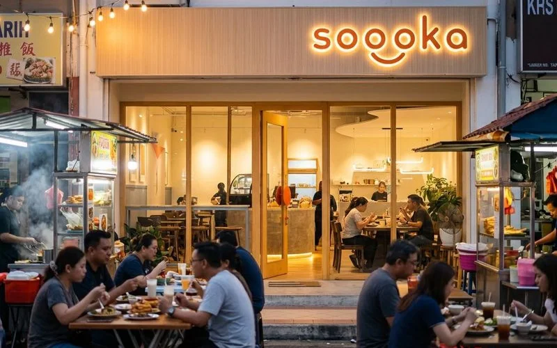 Petaling Jaya food scene with hawker stalls and modern cafes